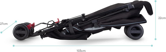 Cochecito Silver Cross Zest, compacto y liviano, cochecito totalmente reclinable para niños pequeños - Negro (nuevo)