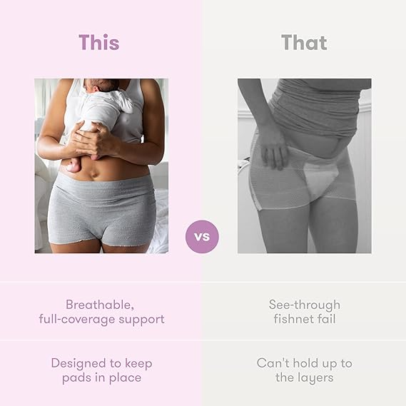 Frida Mom Roupa íntima pós-parto descartável, cinza (cintura 70-107 cm)