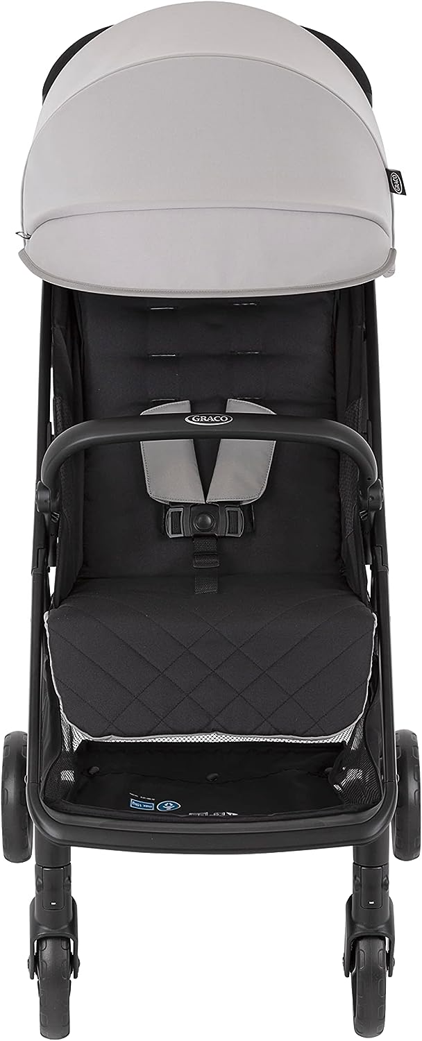 Graco Myavo Compact Stroller/Pushchair com Raincover - Adequado desde o nascimento até aprox. 4 anos (0-22kg). Leve em apenas 5,8 kg com uma dobra de um segundo, uma mão, Steeple Grey Fashion
