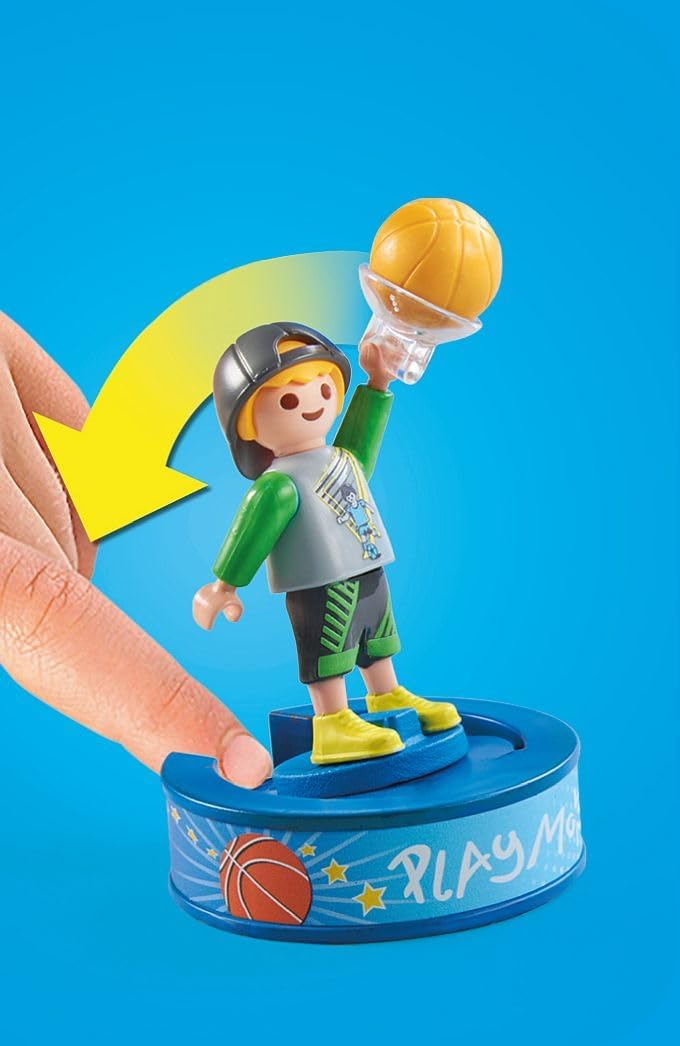 Playmobil 71328 Extensão do ginásio City Life, com cesta de basquete, bastões de slalom, gol de futebol e muito mais, brinquedo educativo, dramatização divertida e imaginativa, conjuntos de jogos adequados para crianças de 4 anos ou mais