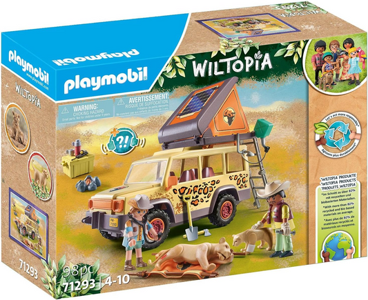 Playmobil 71293 Veículo todo-o-terreno de resgate Wiltopia, conjunto de animais aventureiros, brinquedo educativo feito de material sustentável, encenação divertida e imaginativa, conjuntos de jogos adequados para crianças a partir de 4 anos