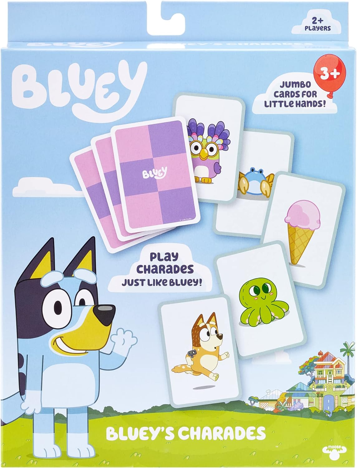 Bluey Friends Charades Card Game 60 Jogo de cartas oficial de grandes