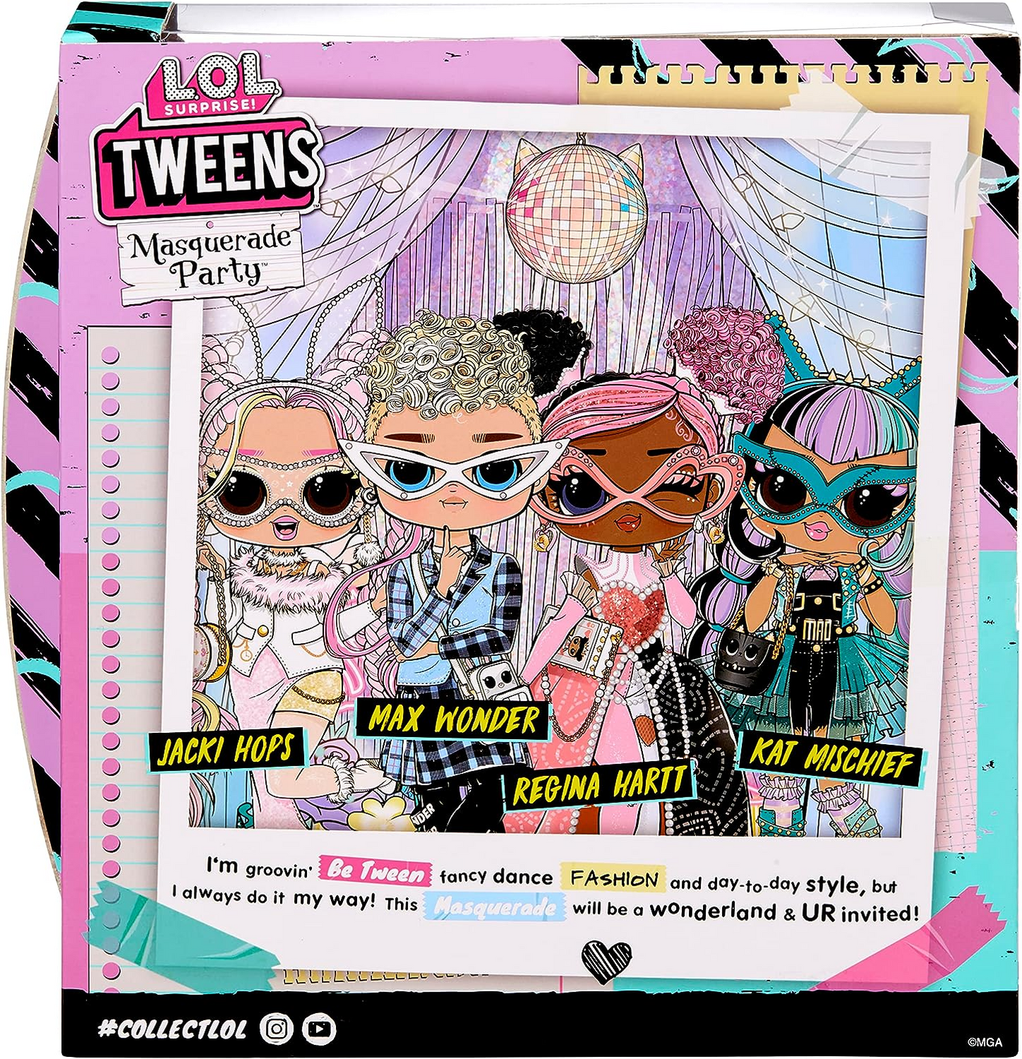 LOL Surprise Tweens Masquerade Party Fashion Doll com 20 surpresas - KAT MISCHIEF - Inclui acessórios de festa e dois looks de moda - Para crianças e colecionadores com mais de 4 anos