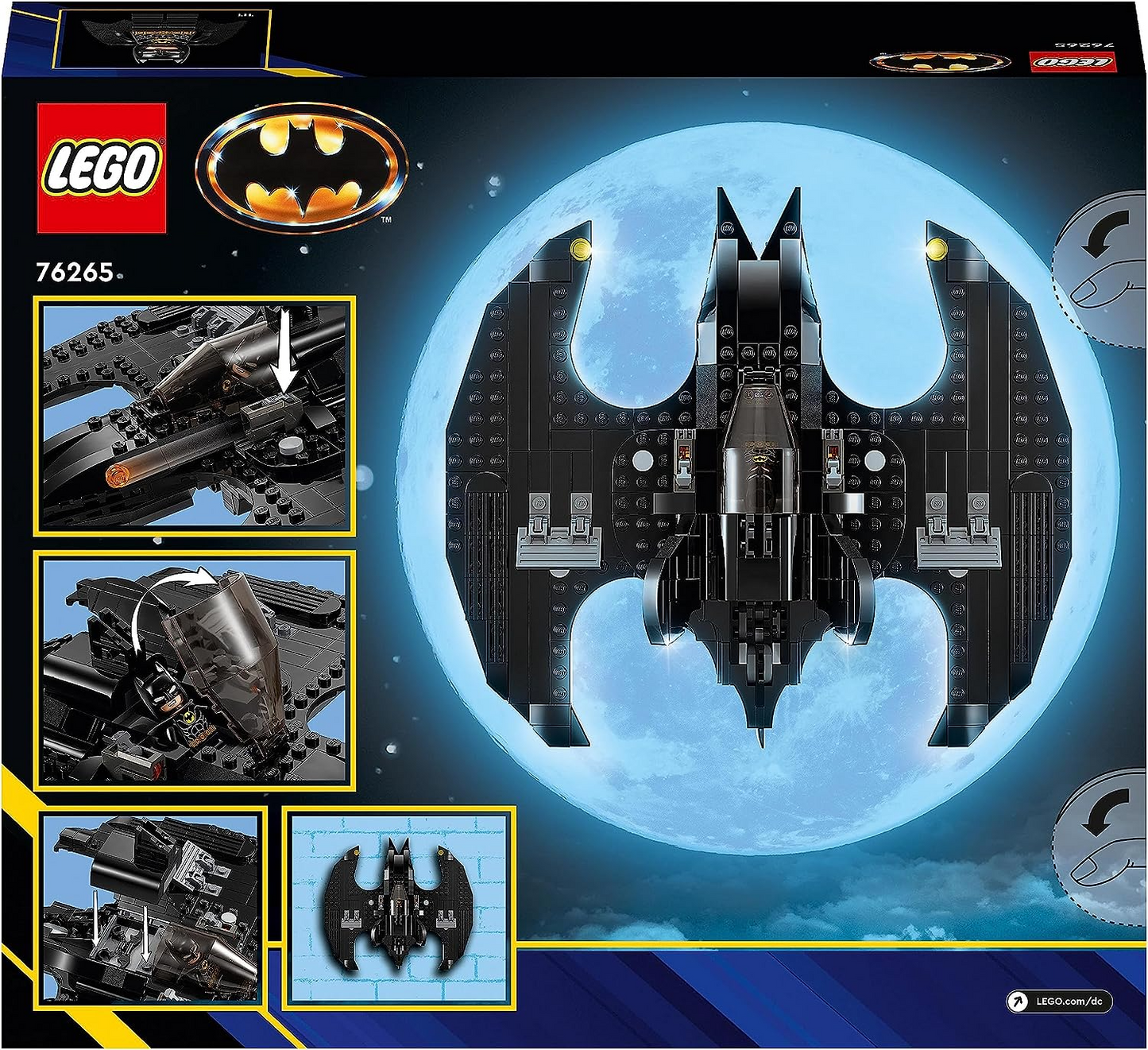 LEGO 76265 DC Batwing: conjunto Batman vs. The Joker, brinquedo icônico de avião do filme de 1989 com 2 minifiguras, conjunto clássico de super-heróis, ideia de presente de aniversário para crianças, meninos, meninas