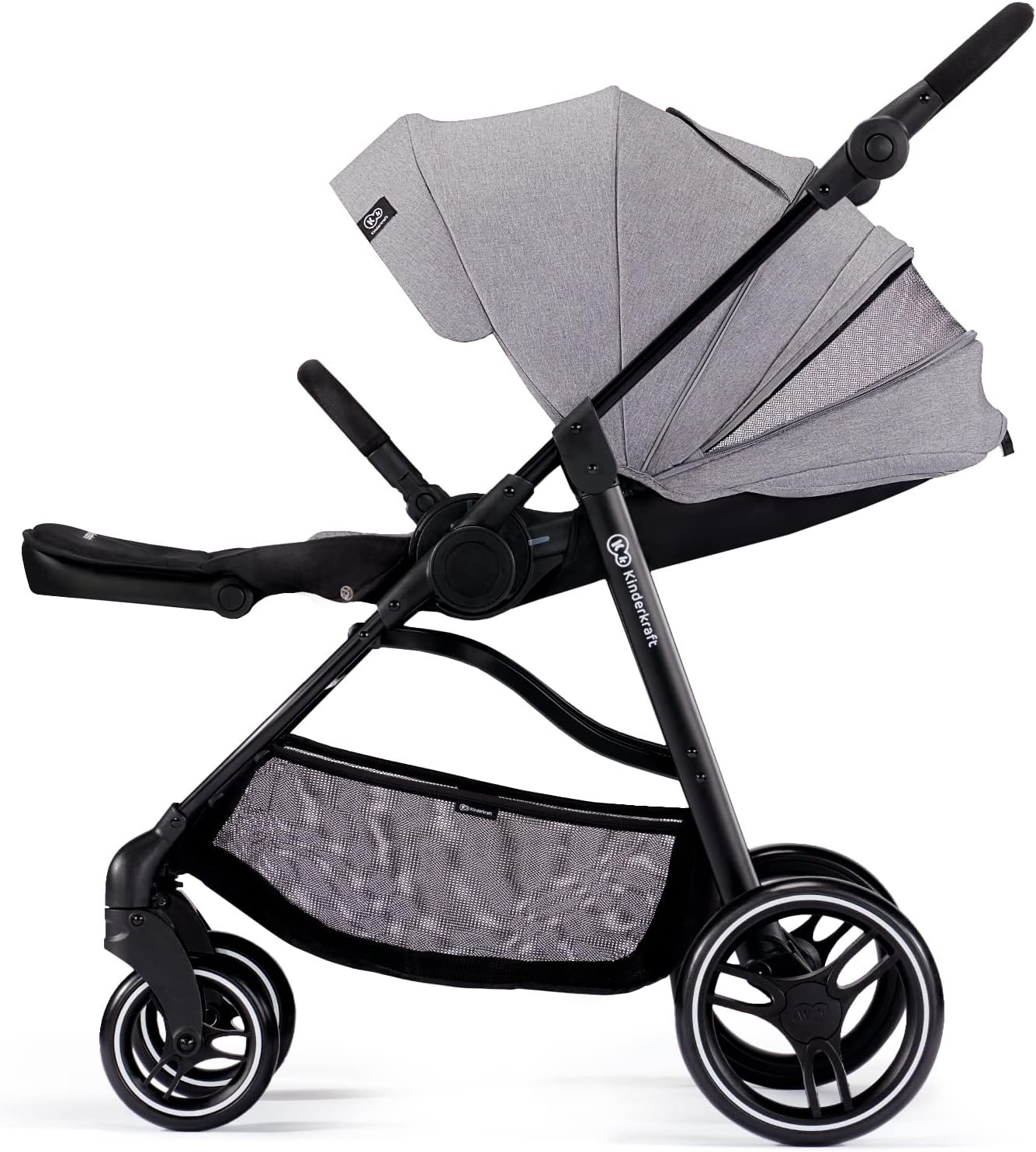 Kinderkraft Carrinho de passeio VESTO, Carrinho de passeio leve, Capuz grande impermeável, com filtro UPF 50+, 2 direções de viagem, Dobrável, Acessórios, Porta-copos, Rosa BS