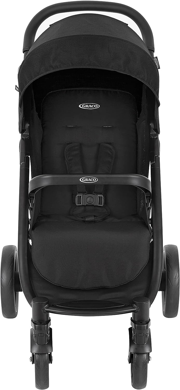 Graco Carrinho de bebê leve dobrável rápido EeZeFold, adequado desde o nascimento até aprox. 3 anos (15kg), compatível com Travel System (assento de carro vendido separadamente), Midnight Fashion