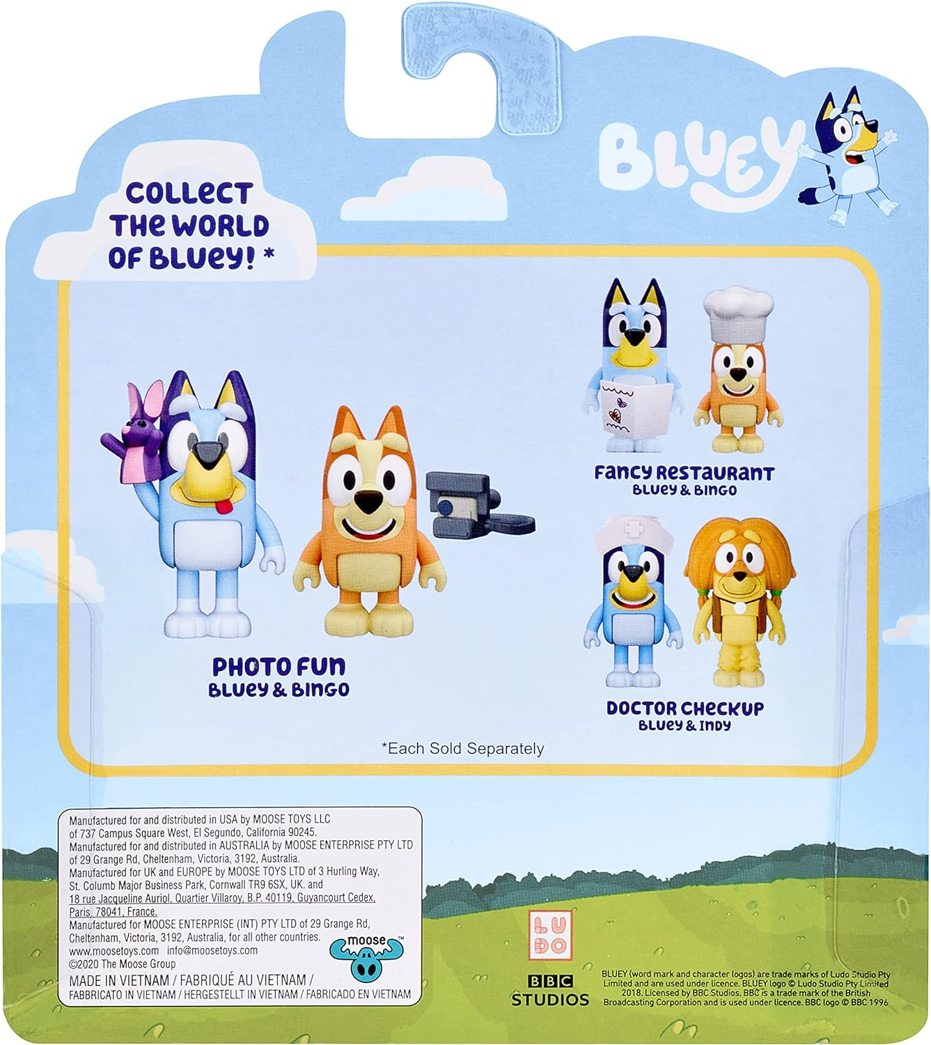 Juego de 2 figuras coleccionables oficiales de Bluey Queens con Bluey y Bingo con capa de reina arcoíris y accesorios de corona