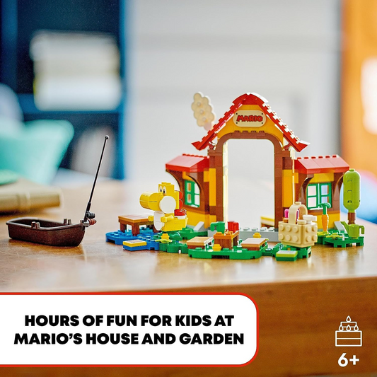 LEGO 71422 Piquenique do Super Mario na casa do Mario Conjunto de expansão, brinquedo montável com figura do Yoshi amarelo, ideia de presente para crianças, meninos e meninas com mais de 6 anos, combinado com o curso inicial