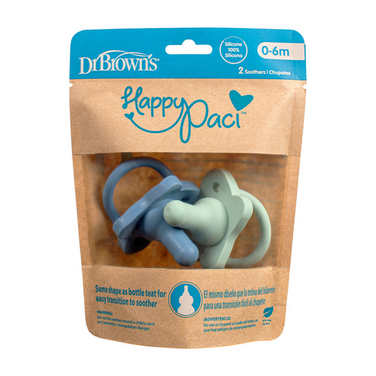 Dr Brown's Happypaci Silicone One Piece Chupeta Azul 0-6m 2Pk