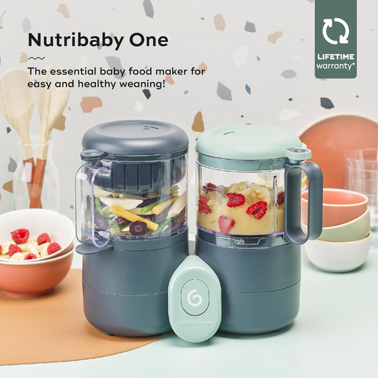 Babymoov Nutribaby One 4 en 1 procesador de alimentos para bebés, licuadora, vaporera, calentador y descongelador