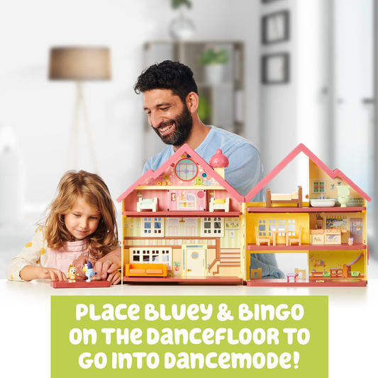 Casa de juegos amueblada Bluey Ultimate Lights & Sounds, figuras y accesorios coleccionables oficiales de 2,5 pulgadas