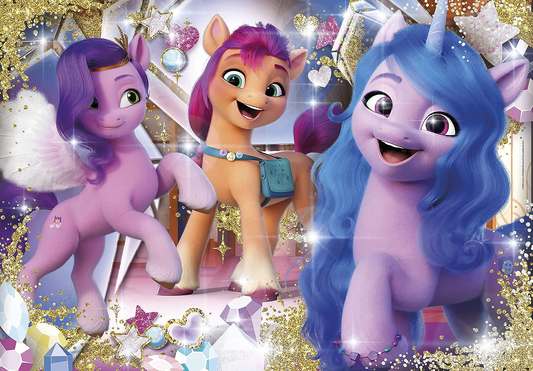 Clementoni 20345 My Little Pony Jewels 104pzs Supercolor Pony Puzzle-104 Piezas Rompecabezas para niños a partir de 6 años, Multicolor, M
