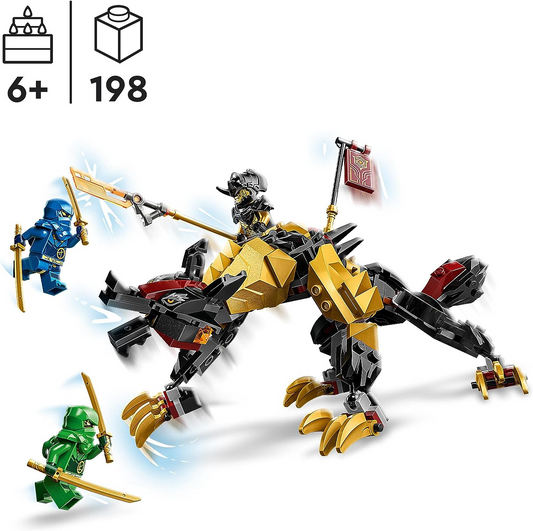 LEGO 71790 Conjunto NINJAGO Imperium Dragon Hunter Hound, brinquedo de construção de figura de monstro para crianças com mais de 6 anos, meninos, meninas, criatura mítica posável, presente ninja com 3 minifiguras