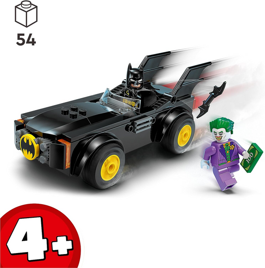 LEGO 76264 DC Batmobile Pursuit: Batman vs. The Joker Toy Car Playset, conjunto inicial de super-heróis com 2 minifiguras, brinquedos para crianças em idade pré-escolar, meninos e meninas com mais de 4 anos de idade, construção rápida e divertida