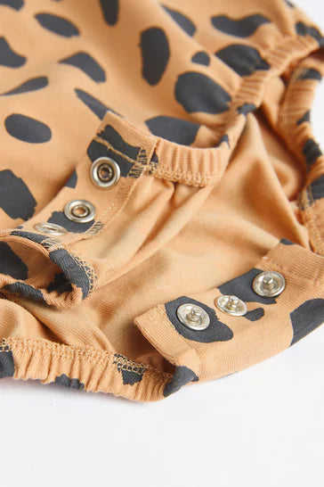 |Niña| Pack de 3 mamelucos tipo camiseta para bebé - Estampado animal Negro/Crema