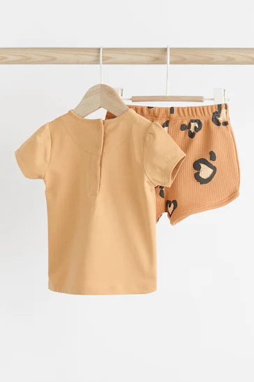 |BabyBoy| Conjunto De 2 Peças De Top e Shorts Para Bebê -Estampa de leopardo