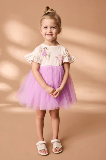 |Girl| Vestido De Malha Rosa/Branco Brilhante (3 meses a 7 anos)