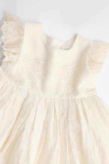 |BabyGirl| Vestido De Bebê Para Ocasião Marfim (0 meses a 2 anos)
