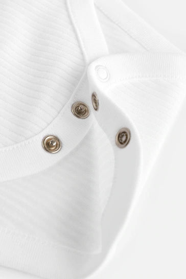 |BabyGirl| Conjunto De 5 Coletes Para bebê Com Costela Branca - White