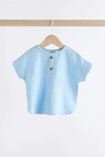 |BabyGirl| Conjunto De Top e Shorts Para Bebê - Azul (0 meses - 3 anos)