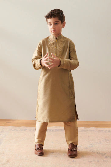 |Boy| Calça Kurta Dourada - Gold (3 meses a 16 anos)