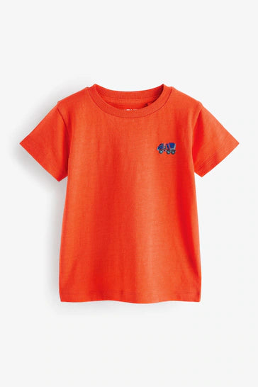 |Niño| Camisetas simples de manga corta en rojo y verde, paquete de 5 (de 3 meses a 7 años)