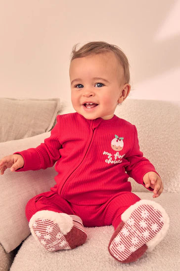 |Bebé| Pelele Bebé Rojo Mi Primera Navidad (0 meses a 2 años)