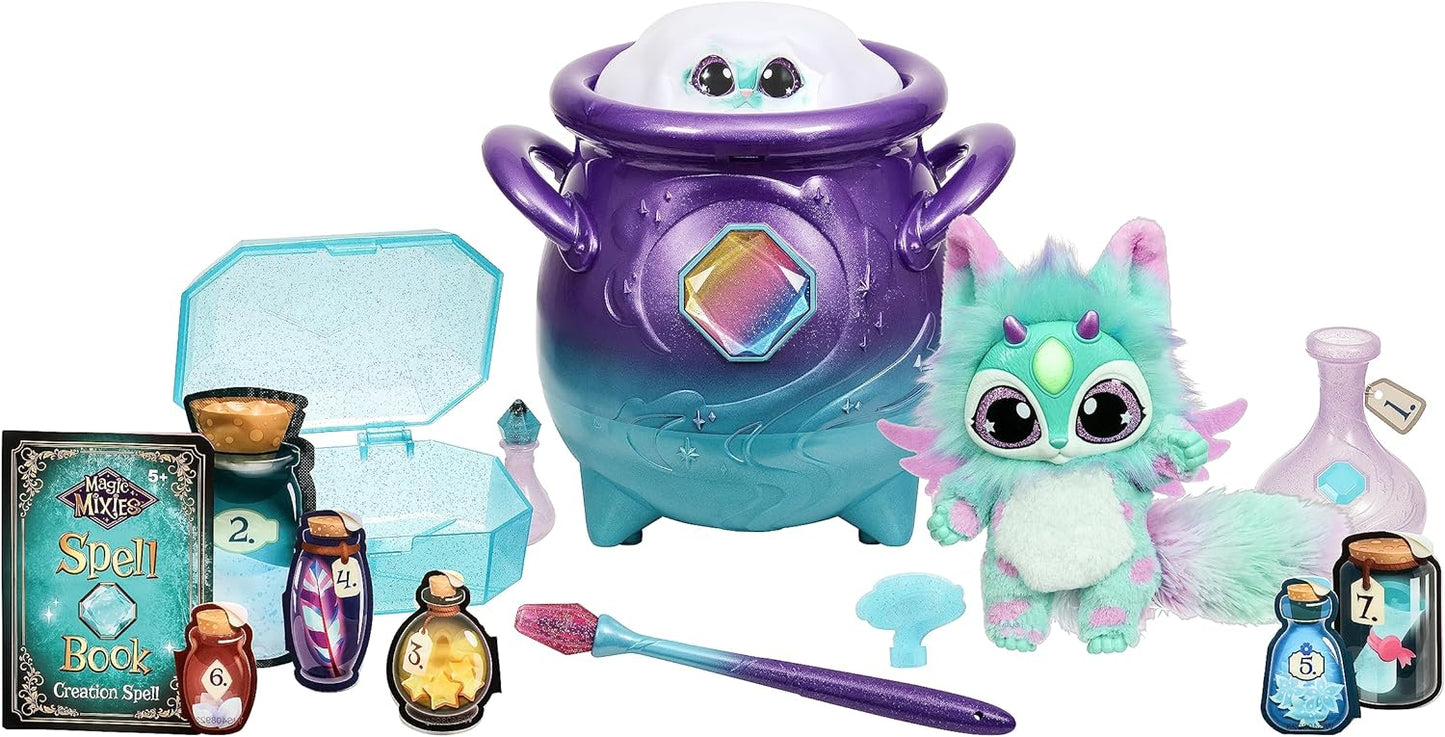 Caldero mágico nebulizador Magic Mixies con juguete de peluche interactivo de 8 pulgadas