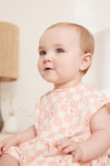|BabyGirl| Macacão Colete Bebê Pacote Com 3 - Tabuleiro De Xadrez Multi Pastel (0 meses - 3 anos