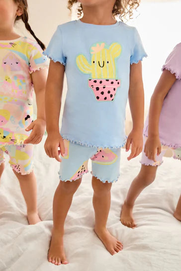 |BigGirl| Pacote De 3 Pijamas Curtos - Personagem Roxo (9 meses - 10 anos)