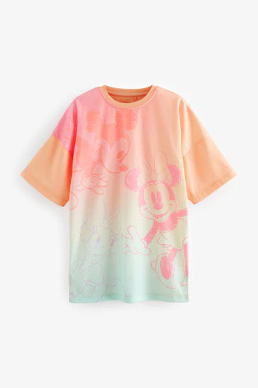 |BigGirl| Pacote De 2 Camisolas Com Licença Da Minnie Mouse Rosa/Laranja (2 a 14 anos)