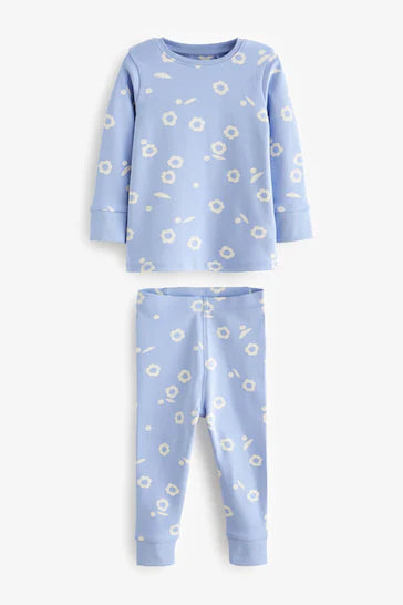 |BigGirl| Pacote De 3 Pijamas - Floral Azul (9 meses a 12 anos)