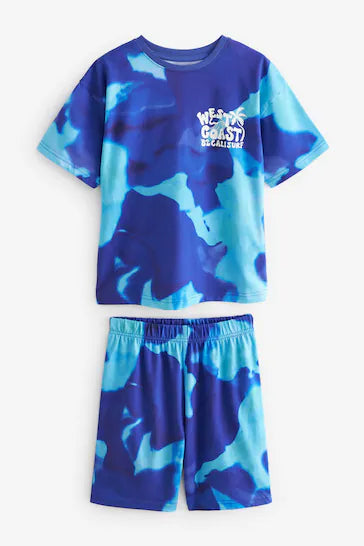 |BigBoy| Pijama Curto Único - Azul Tie Dye Surf (3-16 anos)