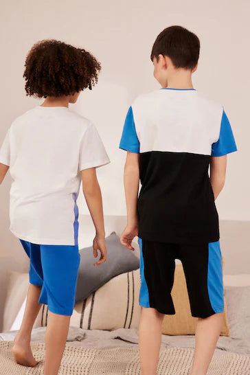 |Chico Grande| Pack de 2 Pijamas Cortos Playstation Azul/Negro (3-16 años)