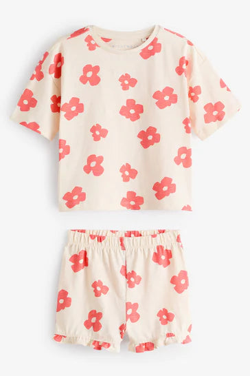 |BigBoy| Pacote De 3 Pijamas Curtos Com Listras De Frutas Vermelhas/Creme (9 meses a 16 anos)