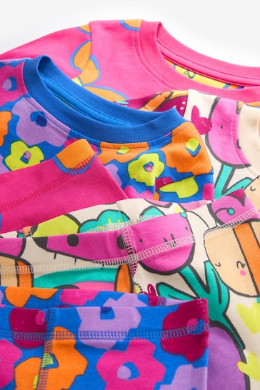 |Girl| Pacote De 3 Pijamas Estampados - Personagem Rosa/Azul (9 meses a 12 anos)