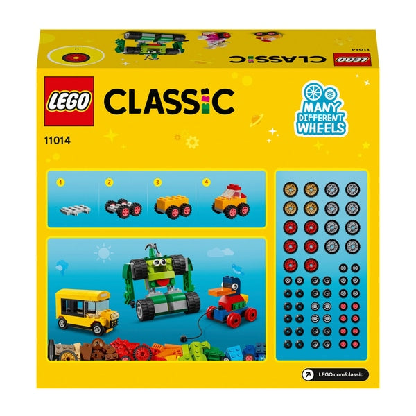 LEGO - 11014 Conjunto clássico de construção inicial de tijolos e rodas