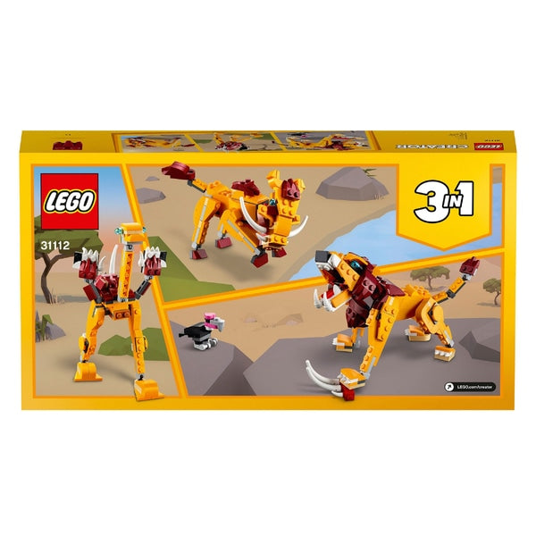 LEGO - Criador 3 em 1 Conjunto de construção do Leão Selvagem