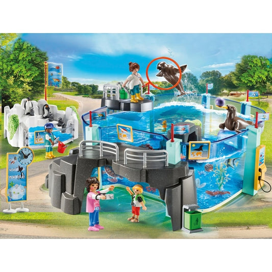 Playmobil 70537 Día de diversión familiar en el acuario y juego de pingüinos