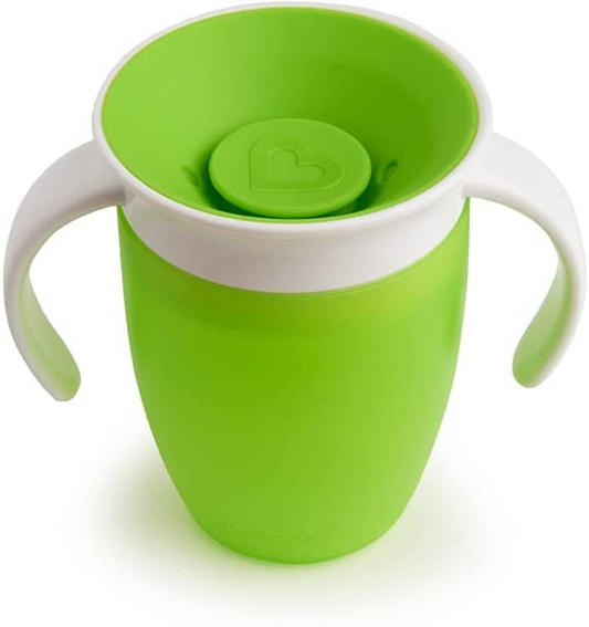 Vaso entrenador Munchkin Miracle 360, verde, 7 oz 207 ml, paquete de 2
