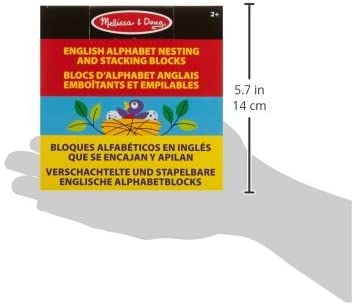 Melissa & Doug - Blocos de aninhamento e empilhamento do alfabeto inglês