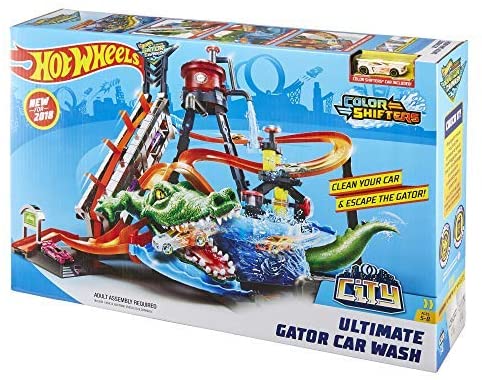 Hot Wheels Lava Jato Lavagem de Carros City Gator FTB67 Jogos Conectáveis para