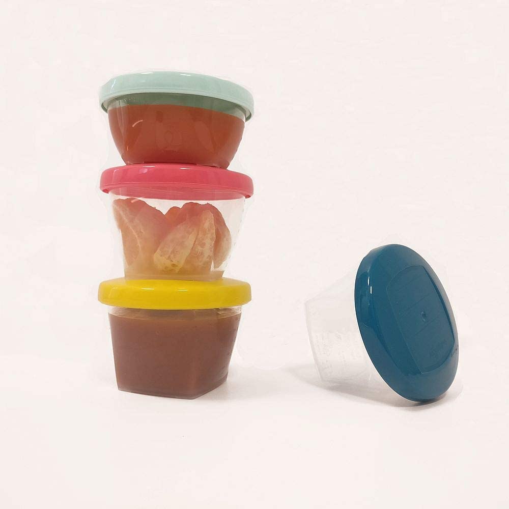 Babymoov Conjunto de potes de armazenamento hermético com colheres macias para bebês