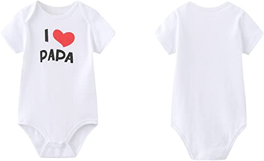 MAMIMAKA Bebé Recién Nacido Unisex con 2 Peleles Sólidos Mameluco para Gemelos I Love Papa I Love Mama Body 0-24 Meses para niños y niñas
