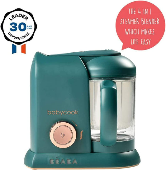 BEABA - Babycook Solo - Procesador, Batidora, Cocción Rápida al Vapor - Verde