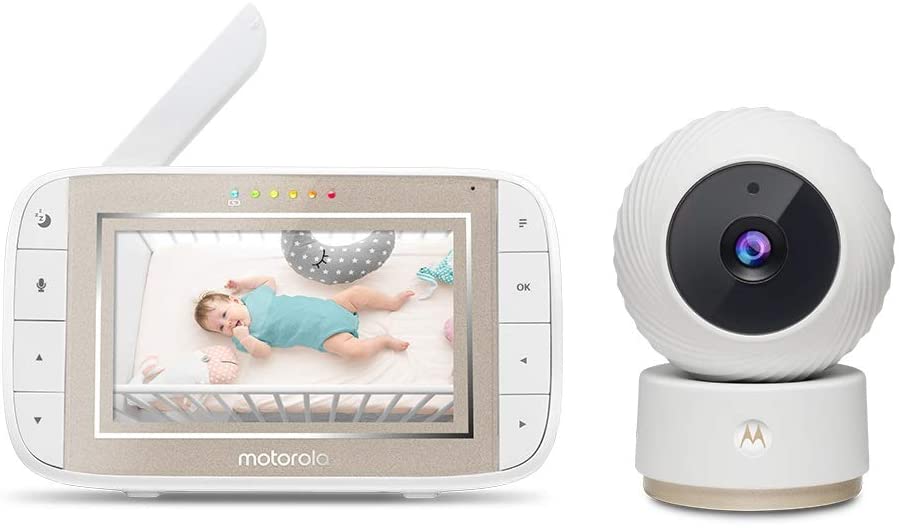 Monitor de bebé Motorola Halo+ SMART con pantalla de 4,3" y aplicación Hubble Wi-Fi conectada para teléfonos inteligentes y tabletas