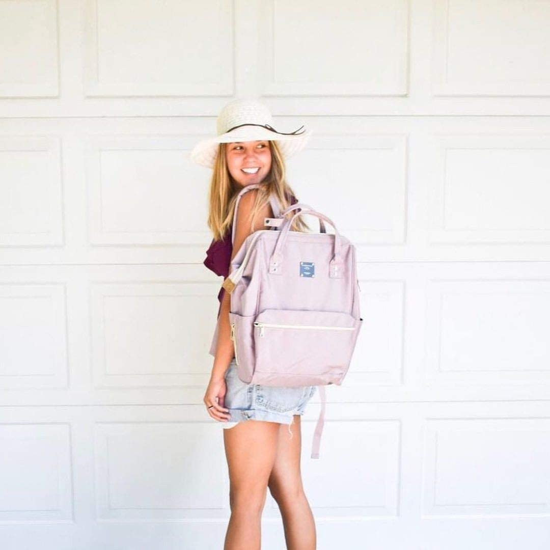 Bebamour - Mochila Escolar para Laptop Clássica à Prova D'água - Dusty Pink