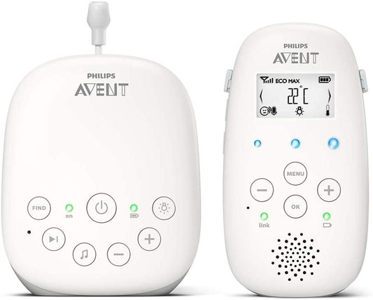 Philips Avent DECT Babá Eletrônica com Monitoramento de Temperatura, Luz Noturna e 5 Canções de Ninar