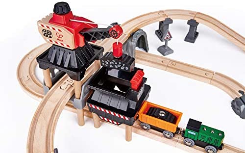 Hape - Set de tren de madera con cargador minero