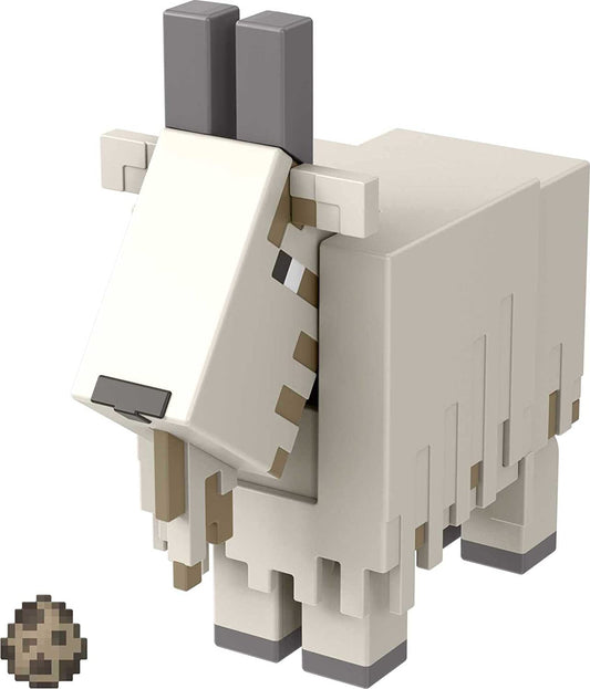 Minecraft Goat Figura de ação, 3,25 pol., com 1 peça Build-a-Portal e 1 acessório, brinquedo de construção inspirado em videogame, presente colecionável para fãs e crianças com mais de 6 anos, HDV15